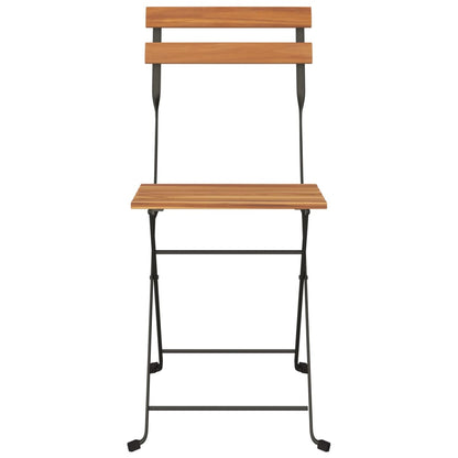 Folding Bistro Chair | Set of 4 | Brown | Solid Teak Wood | One Size