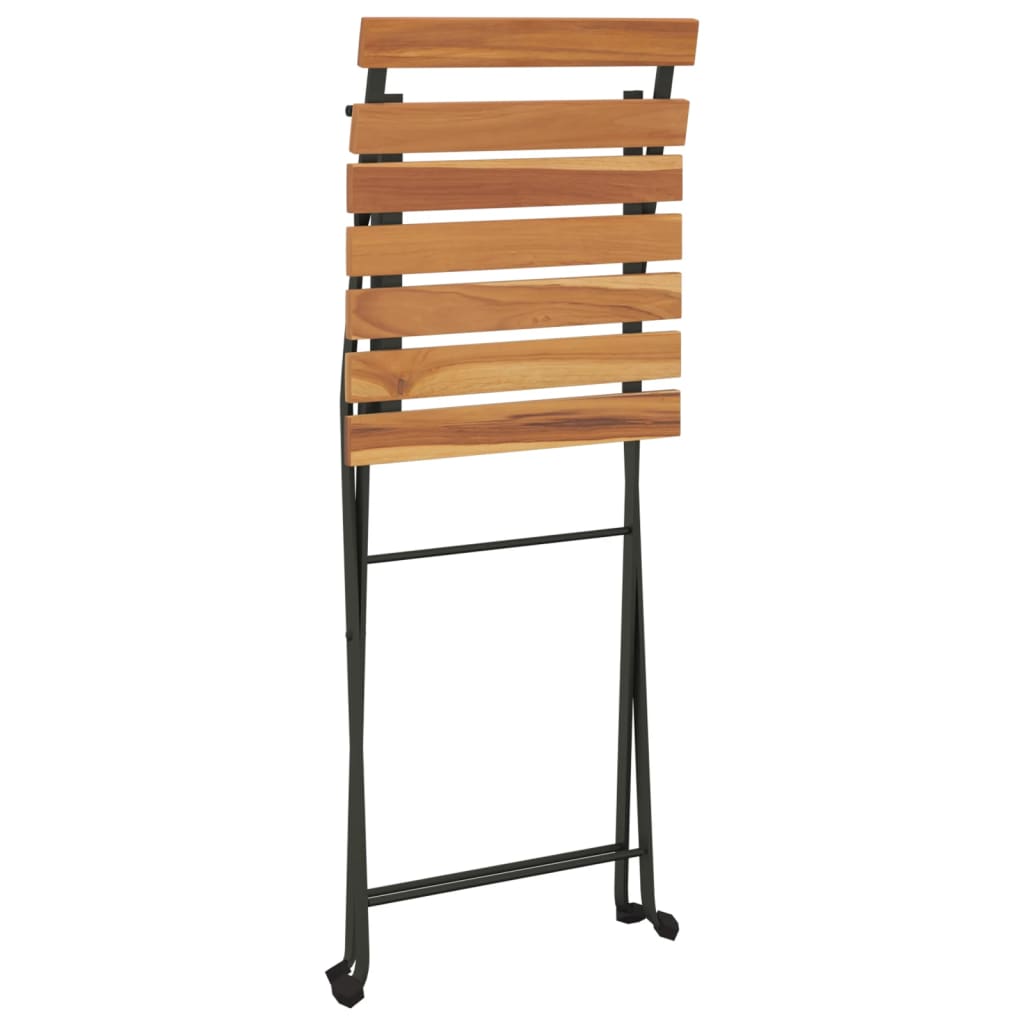 Folding Bistro Chair | Set of 4 | Brown | Solid Teak Wood | One Size