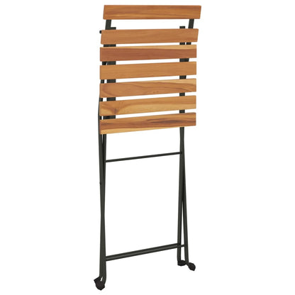 Folding Bistro Chair | Set of 4 | Brown | Solid Teak Wood | One Size