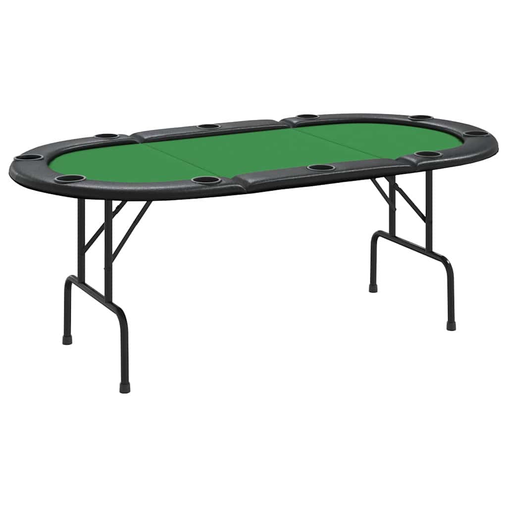 10-Player Folding Poker Table Green 81.1"x41.7"x29.9
