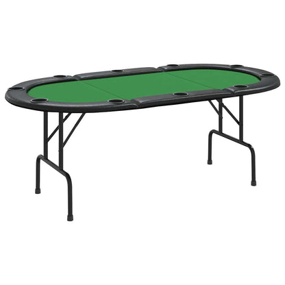 10-Player Folding Poker Table Green 81.1"x41.7"x29.9