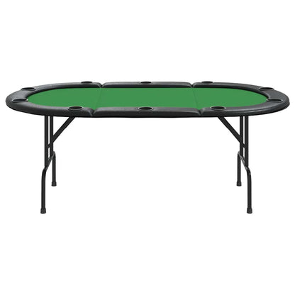 10-Player Folding Poker Table Green 81.1"x41.7"x29.9