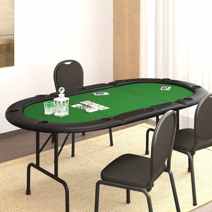 10-Player Folding Poker Table Green 81.1"x41.7"x29.9