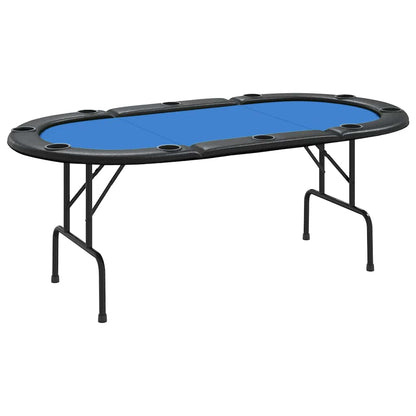 10-Player Folding Poker Table Blue 81.1"x41.7"x29.9