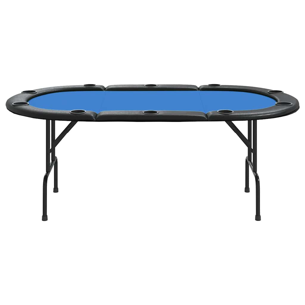10-Player Folding Poker Table Blue 81.1"x41.7"x29.9