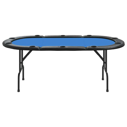 10-Player Folding Poker Table Blue 81.1"x41.7"x29.9