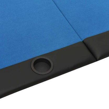 10-Player Folding Poker Table Blue 81.1"x41.7"x29.9