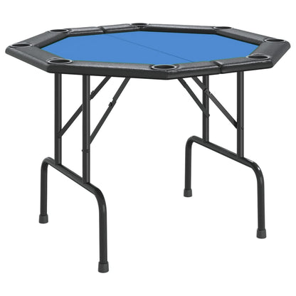 8-Player Folding Poker Table Blue 42.5"x42.5"x29.5
