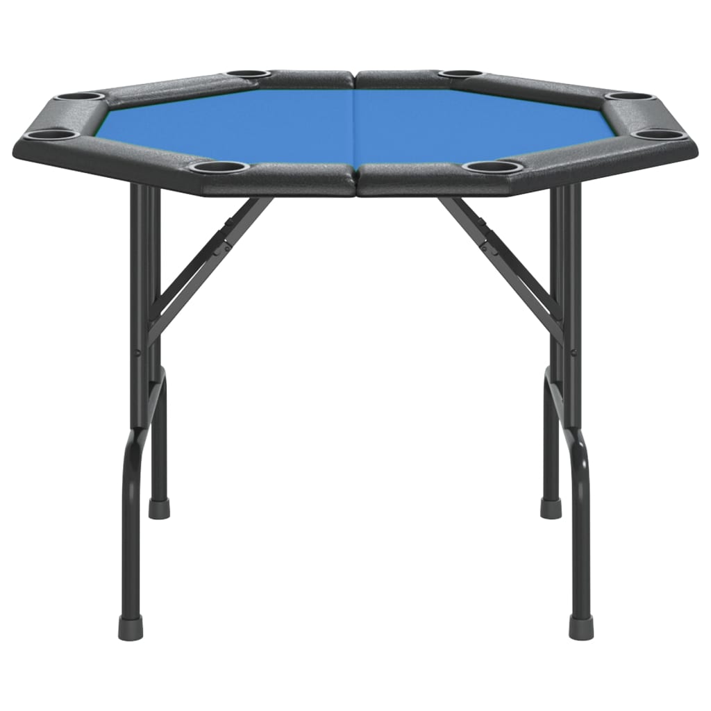 8-Player Folding Poker Table Blue 42.5"x42.5"x29.5