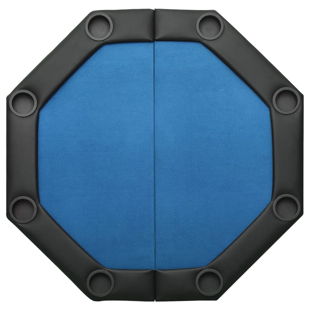 8-Player Folding Poker Table Blue 42.5"x42.5"x29.5