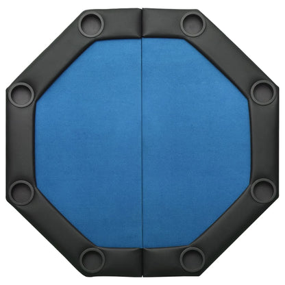 8-Player Folding Poker Table Blue 42.5"x42.5"x29.5