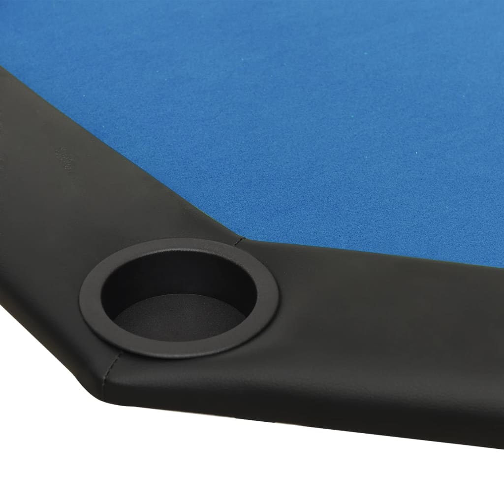 8-Player Folding Poker Table Blue 42.5"x42.5"x29.5