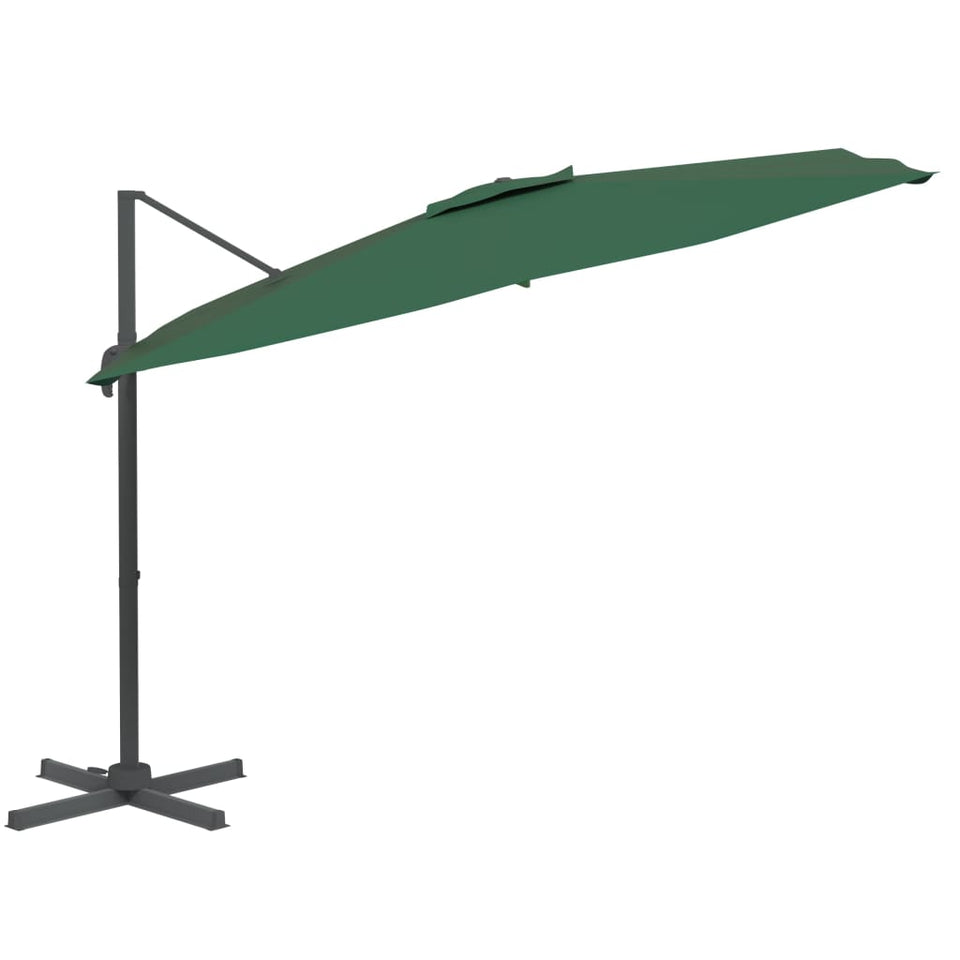 Cantilever Umbrella with Aluminium Pole Green 300x300 cm