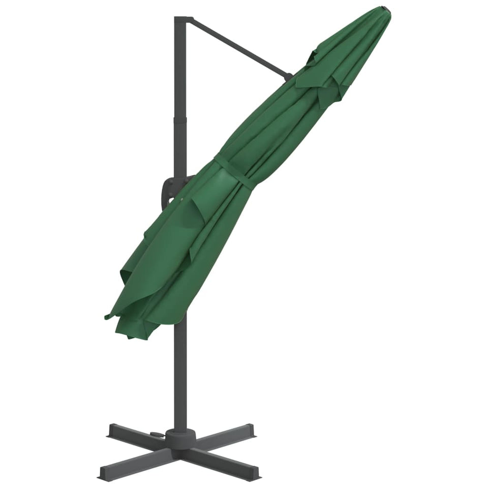 Cantilever Umbrella with Aluminium Pole Green 300x300 cm