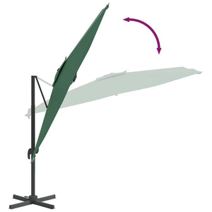 Cantilever Umbrella with Aluminium Pole Green 300x300 cm