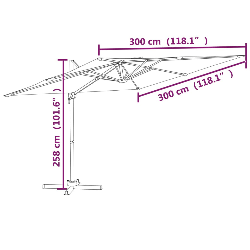 Cantilever Umbrella with Aluminium Pole Green 300x300 cm