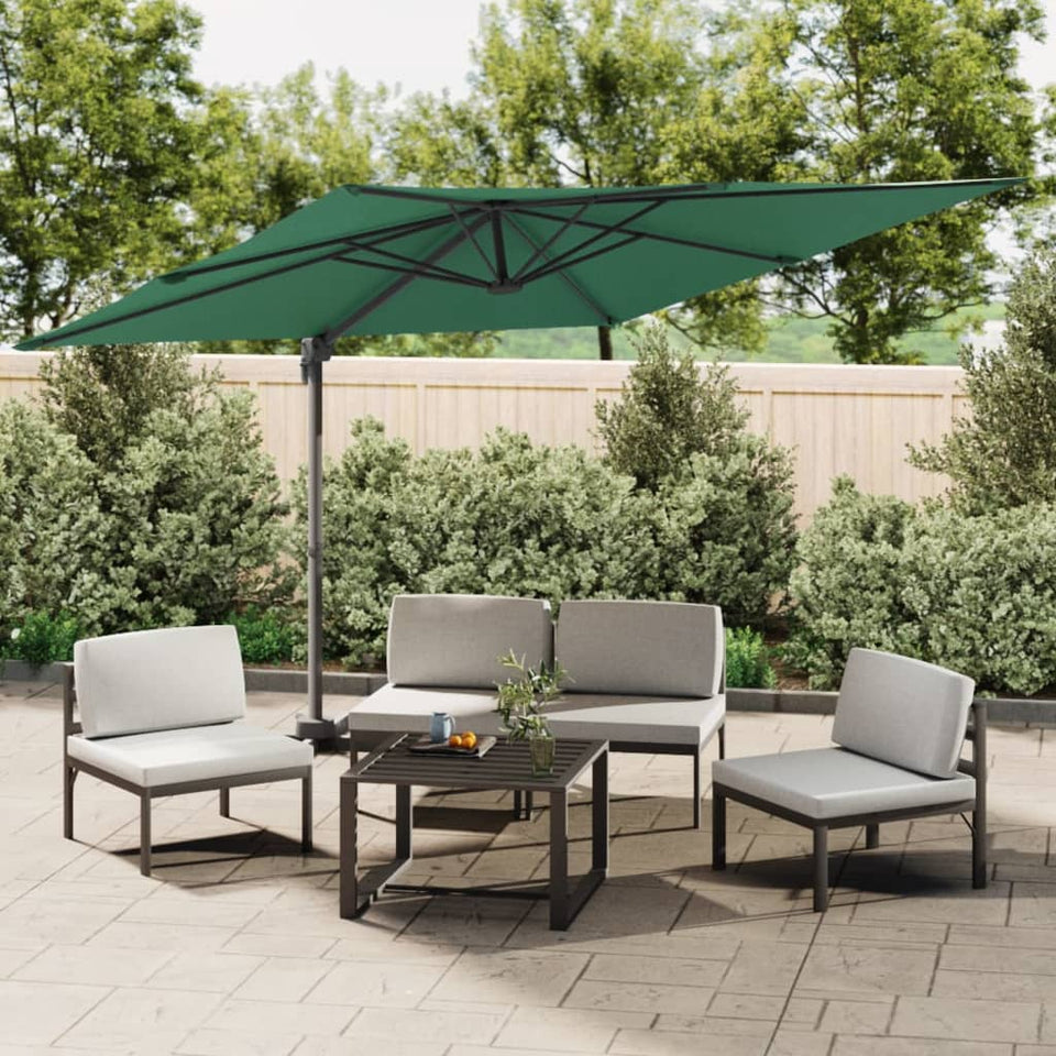 Cantilever Umbrella with Aluminium Pole Green 300x300 cm