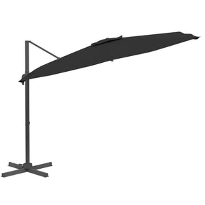 Cantilever Garden Parasol with Aluminium Pole Black 300x300 cm