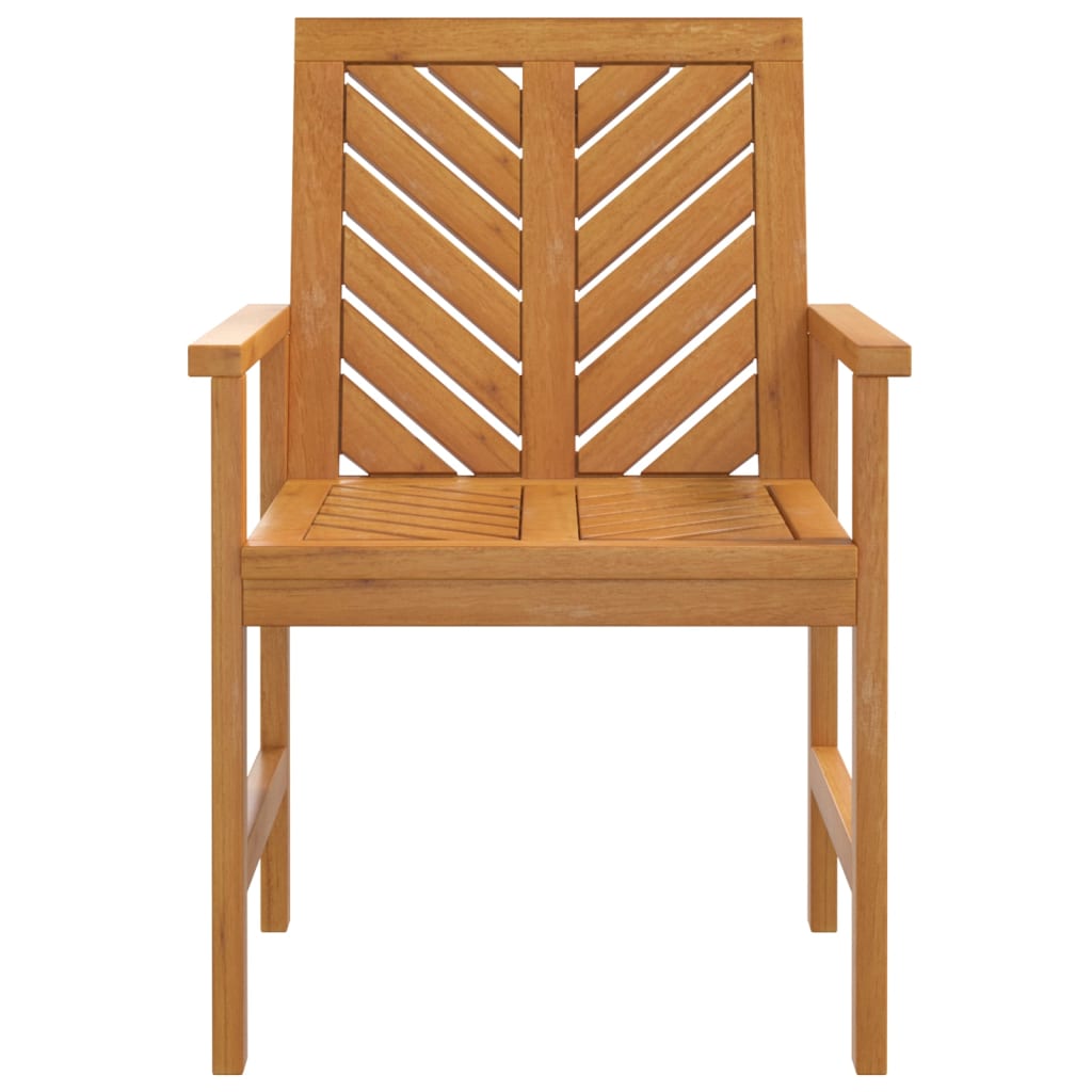 Garden Dining Chair | Set of 2 | Natural Acacia | Solid Acacia Wood