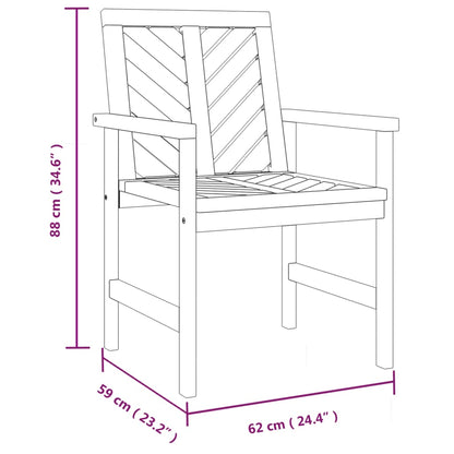 Garden Dining Chair | Set of 2 | Natural Acacia | Solid Acacia Wood