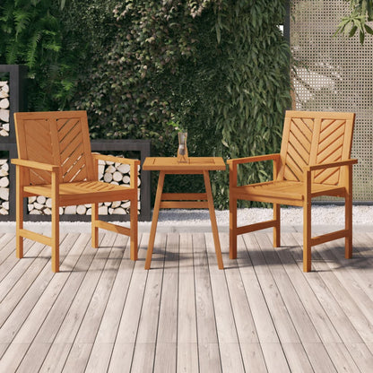 Garden Dining Chair | Set of 2 | Natural Acacia | Solid Acacia Wood