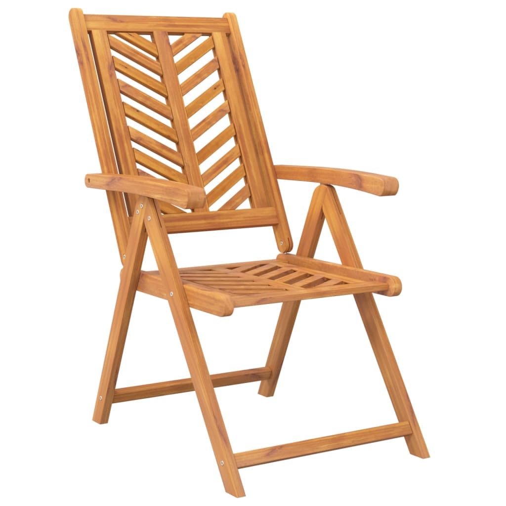Reclining Garden Chair |  Set of 2 | Natural wood color