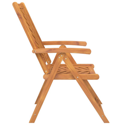 Reclining Garden Chair |  Set of 2 | Natural wood color