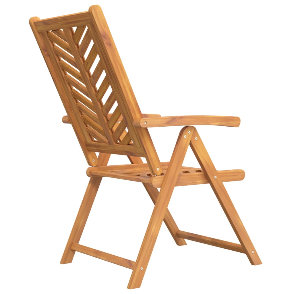 Reclining Garden Chair |  Set of 3 | Natural wood | Solid acacia wood