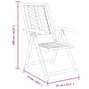 Reclining Garden Chairs 3 pcs Solid Wood Acacia