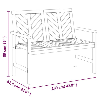 2 Piece Garden Lounge Set Solid Wood Acacia
