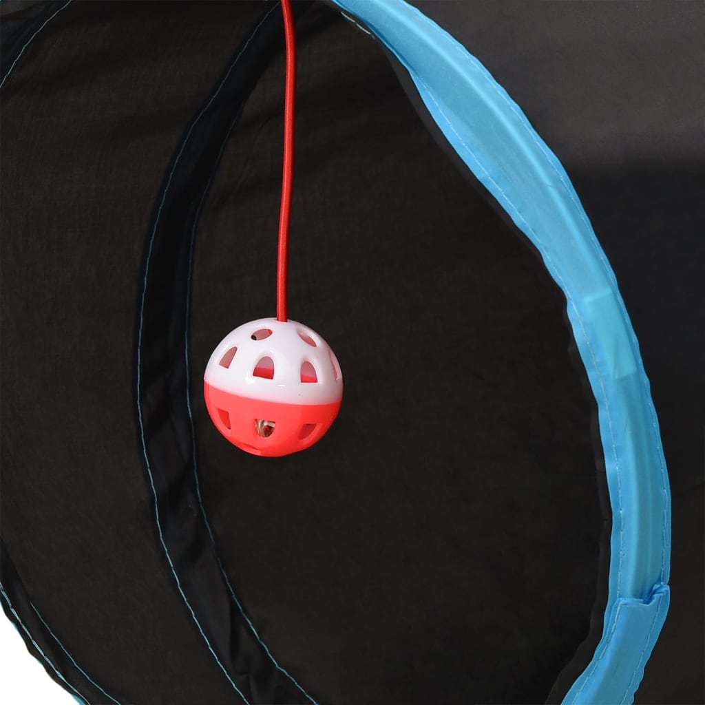 Cat Tunnel 4-way Black and Blue 132 cm Polyester