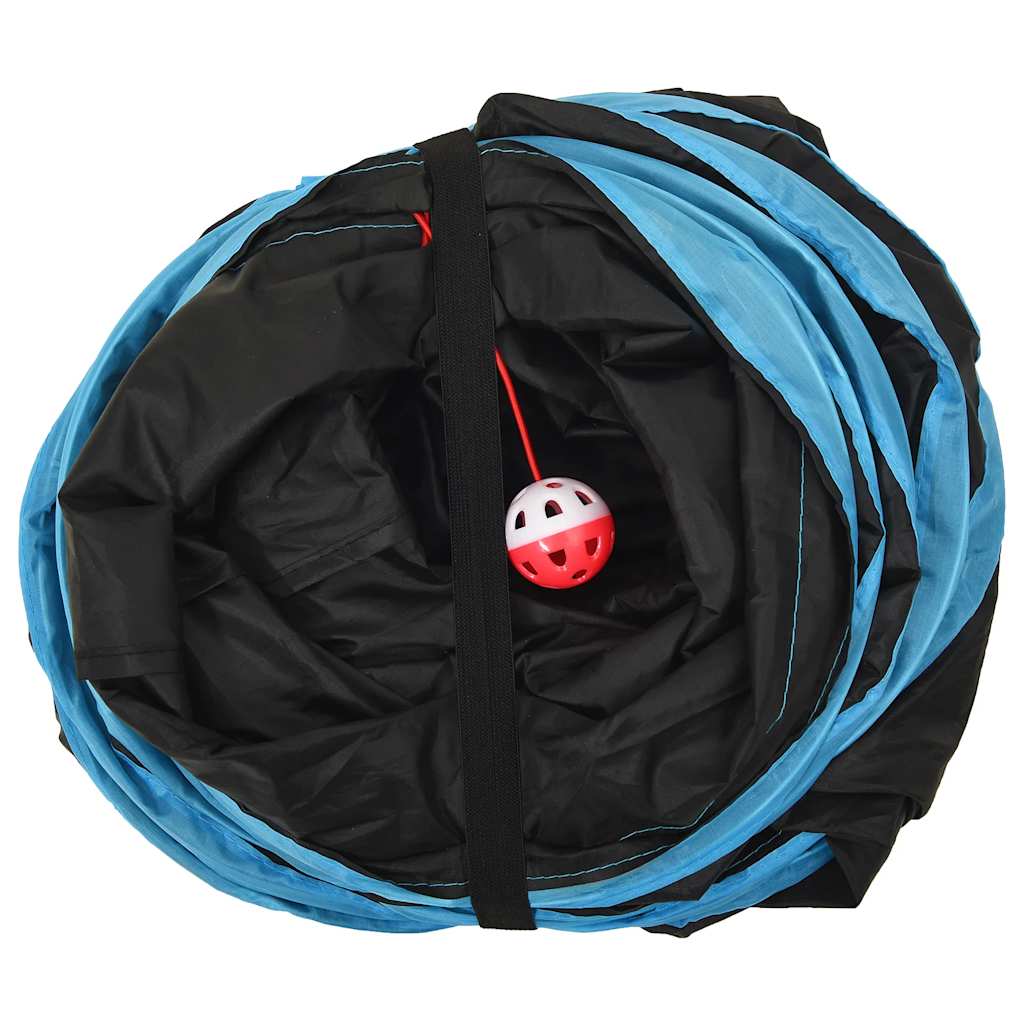 S-shaped Cat Tunnel Black and Blue 122 cm Polyester