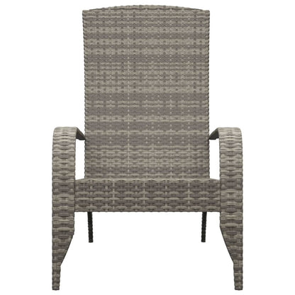Garden Adirondack Chair | Grey | Poly rattan, powder-coated steel