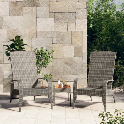 Garden Adirondack Chair | Grey | Poly rattan, powder-coated steel