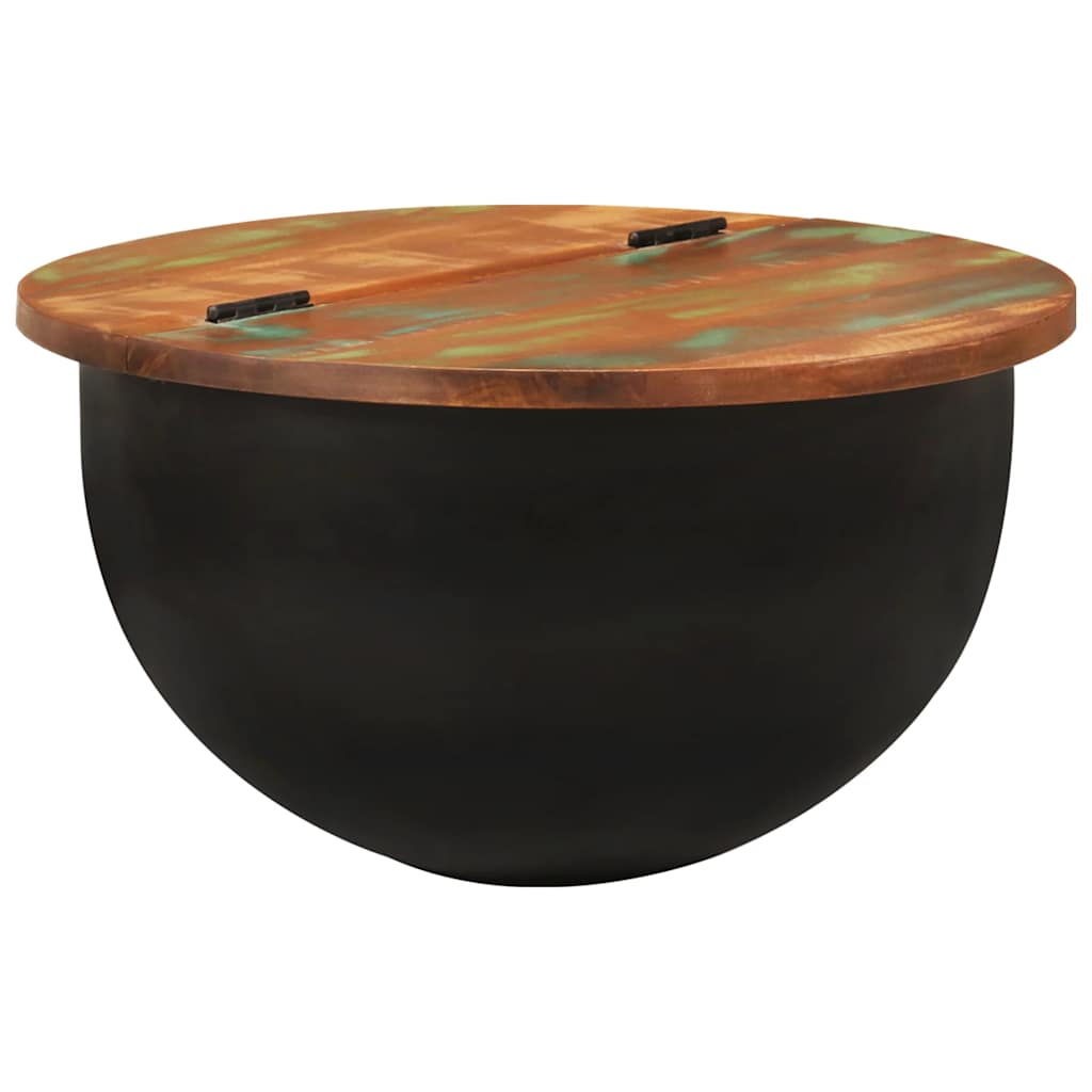 Coffee Table Black 50x27 cm Solid Wood Reclaimed