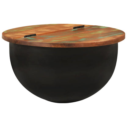 Coffee Table Black 50x27 cm Solid Wood Reclaimed