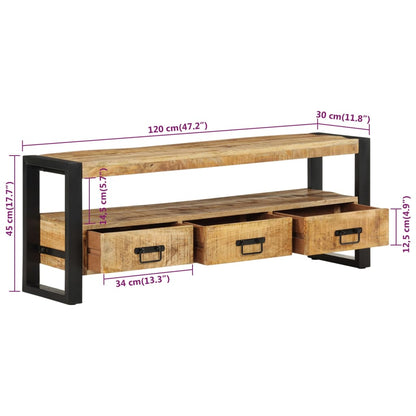 TV Stand 47.2"x11.8"x17.7" Solid Wood Mango