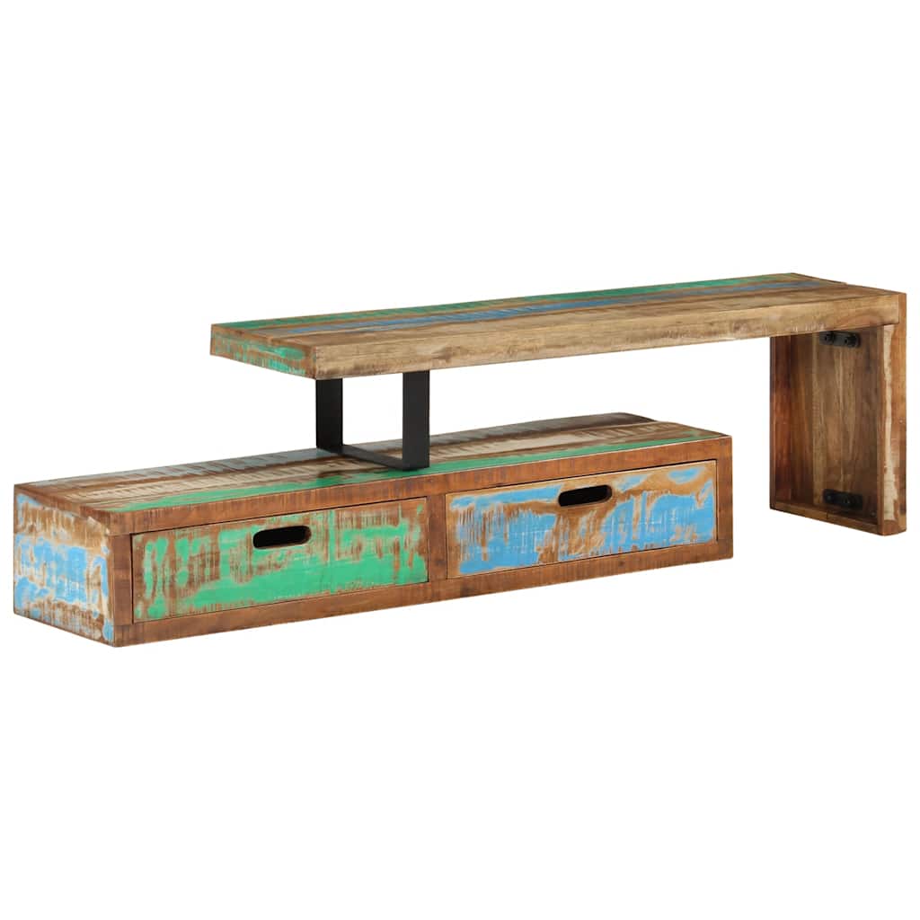 vidaXL TV Stand Multicolor Solid Reclaimed Wood Medium TV Stand