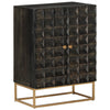 Sideboard Black 55x34x75 cm Solid Wood Mango and Iron