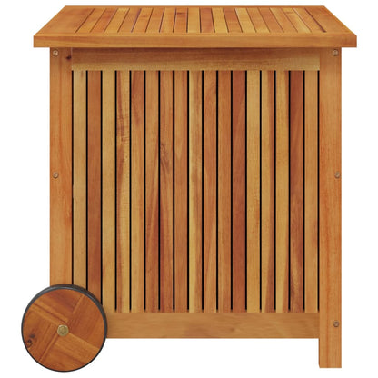 Garden Storage Box with Wheels 60x50x58 cm Solid Wood Acacia