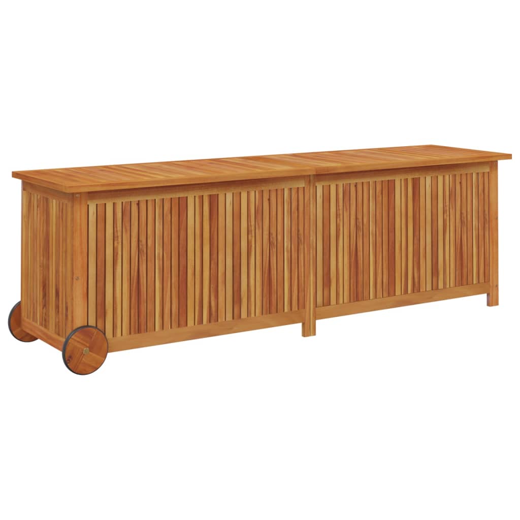 Garden Storage Box with Wheels 150x50x58 cm Solid Wood Acacia