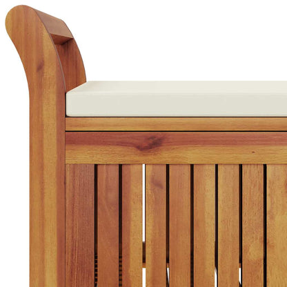 Patio Storage Bench with Cushion 35.8" Solid Wood Acacia