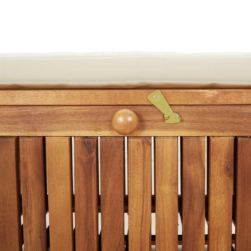 Patio Storage Bench with Cushion 35.8" Solid Wood Acacia
