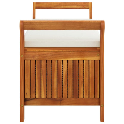 Patio Storage Bench with Cushion 49.6" Solid Wood Acacia