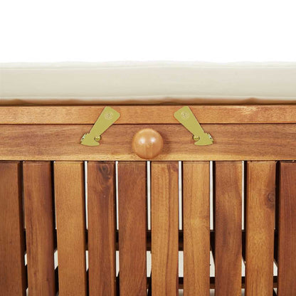 Patio Storage Bench with Cushion 49.6" Solid Wood Acacia