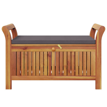 Patio Storage Bench with Cushion 35.8" Solid Wood Acacia