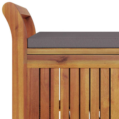 Patio Storage Bench with Cushion 35.8" Solid Wood Acacia
