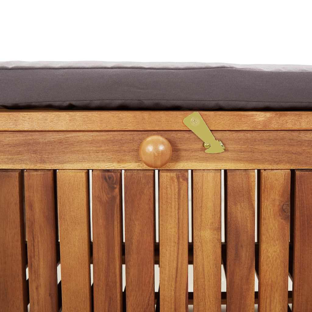 Patio Storage Bench with Cushion 35.8" Solid Wood Acacia