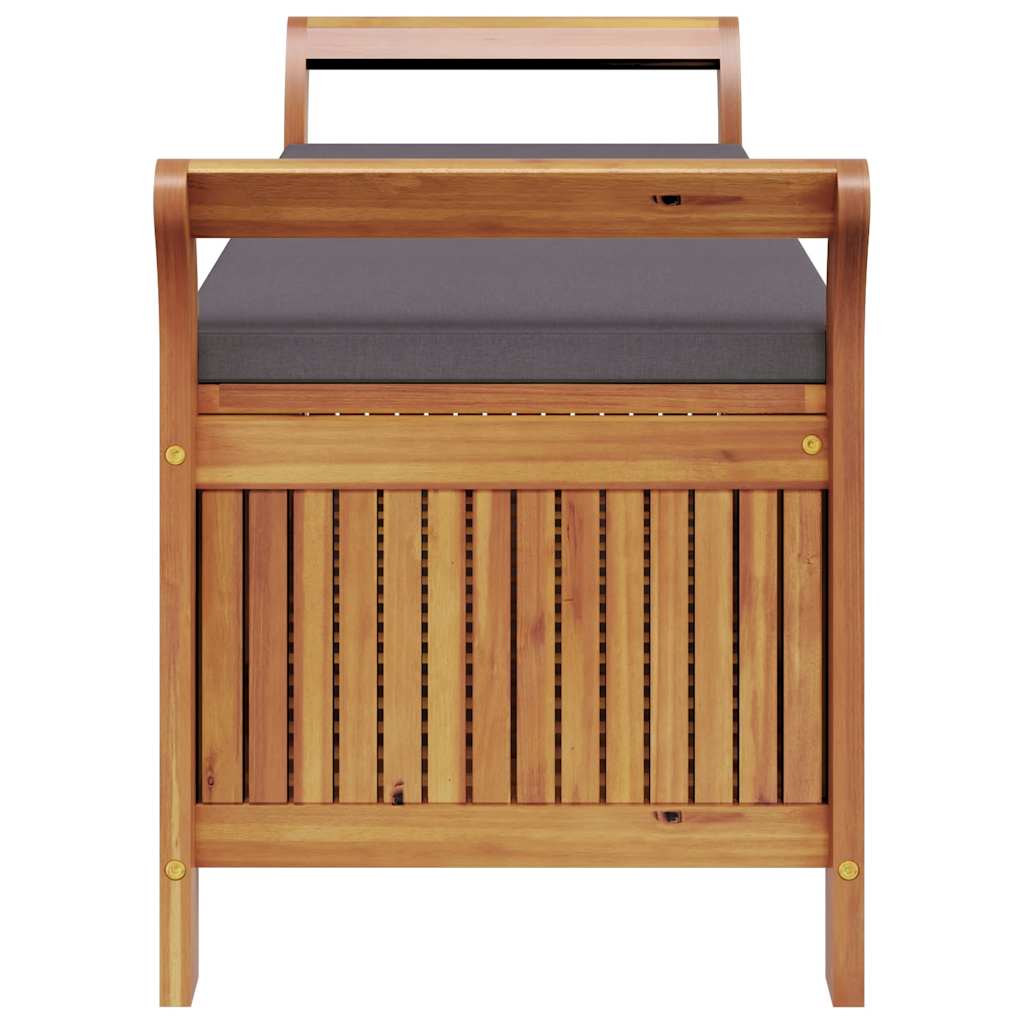 Patio Storage Bench with Cushion 49.6" Solid Wood Acacia