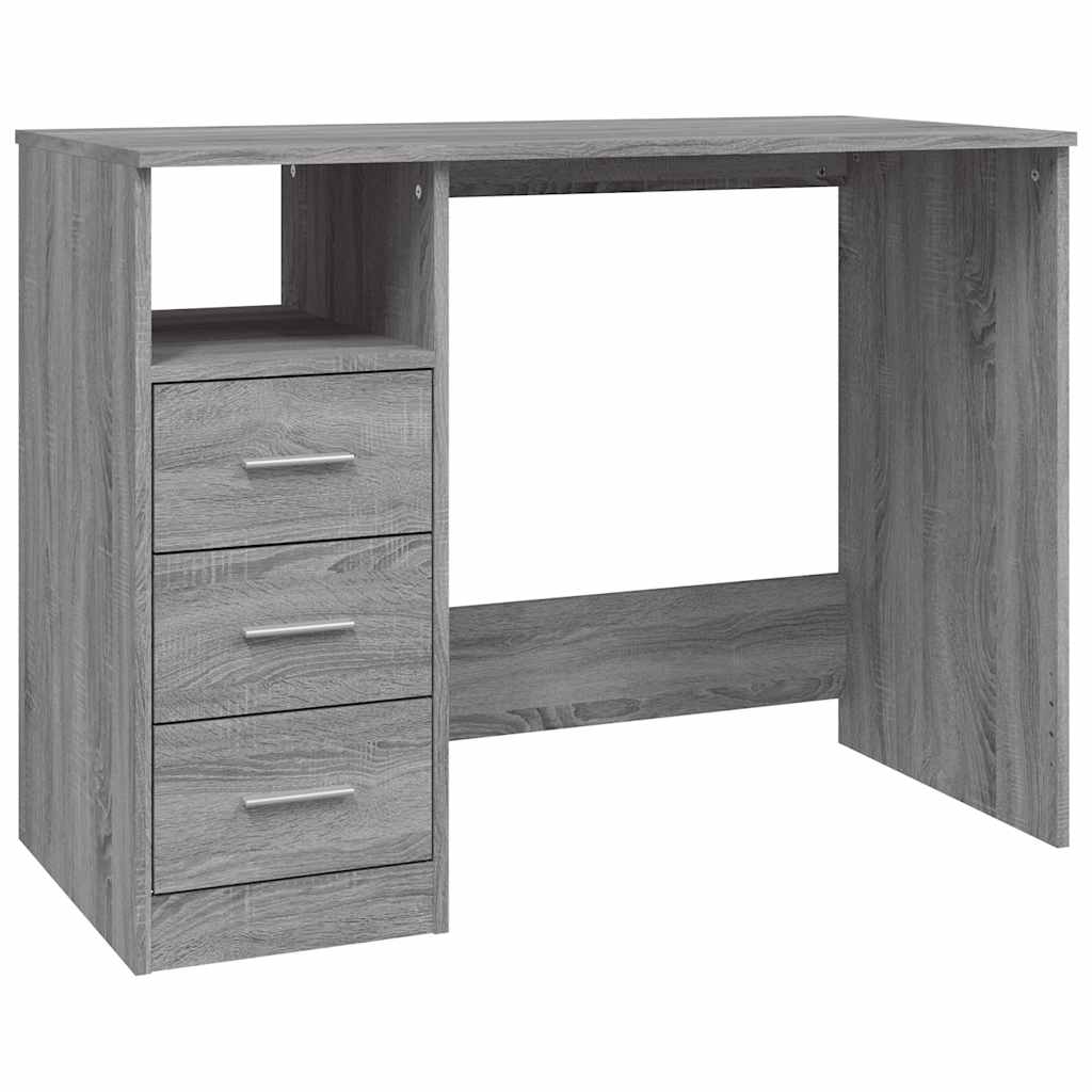 Desk with Drawers Grey Sonoma 102x50x76 cm Engineered Wood
